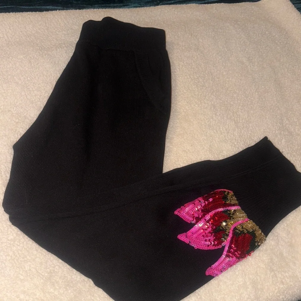 Black and Pink Track Pants Jogger Set